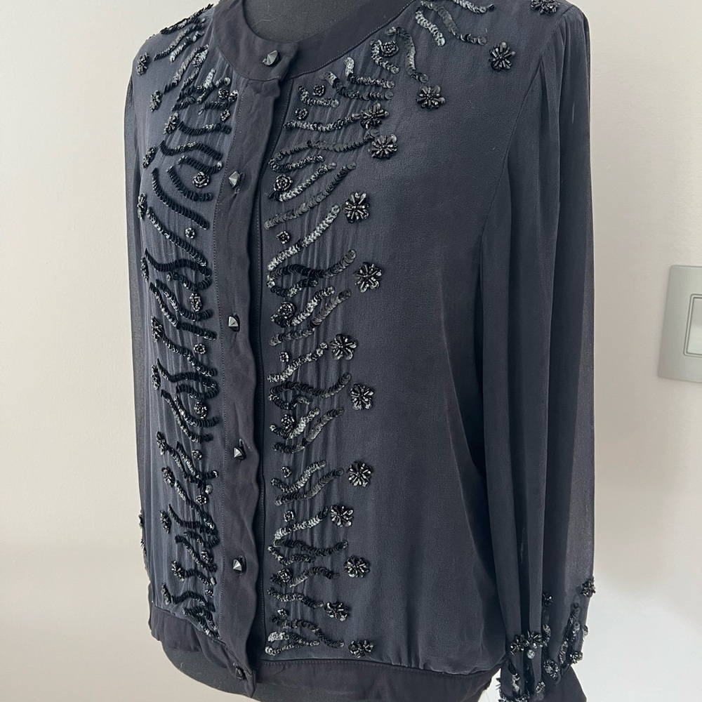 ✨ Vintage Celine Beaded Silk Top ✨size M